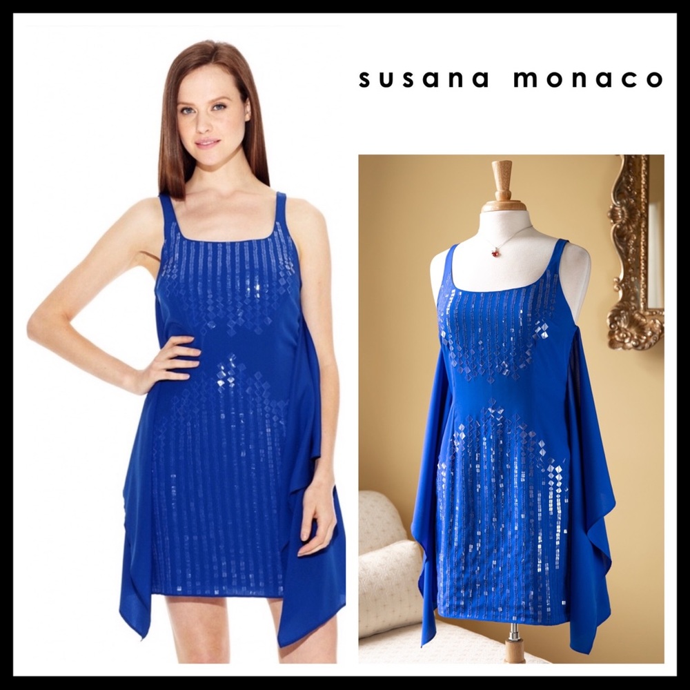 FLOWY SEQUIN MINI EMBELLISHED 80s RETRO VINTAGE SLEEVELESS SUN DRESS A3C